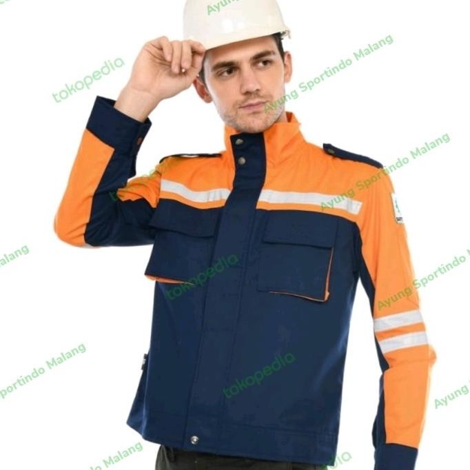 Baju Semi Jaket Wearpack Safety Seragam Kerja Proyek Teknisi OTRAHUM
