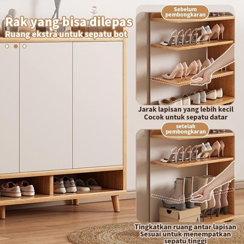 Lemari Sepatu Tertutup /Rak Sepatu Tertutup/Lemari Dapur Minimalis/Rak Sepatu Kayu/ Lemari Serbaguna