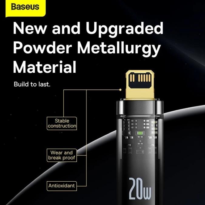 BASEUS KABEL DATA FAST CHARGE 20W AUTO OFF DISCONNECT TYPE C TO IPHONE