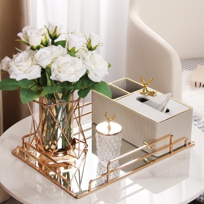 Arcee Tray Nampan Gold Tray Nordic Mirror Tray Gold