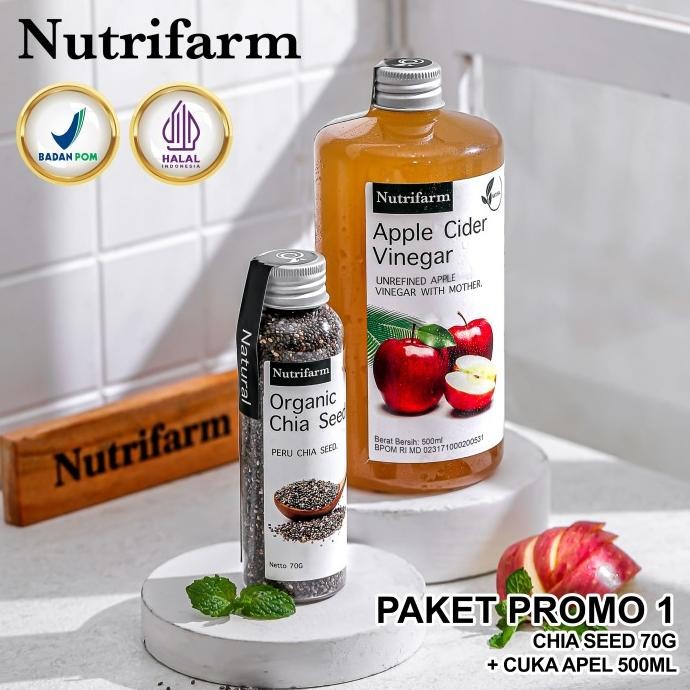 

NUTRIFARM PAKET CUKA APEL 500 ML DAN CHIA SEED 70GR