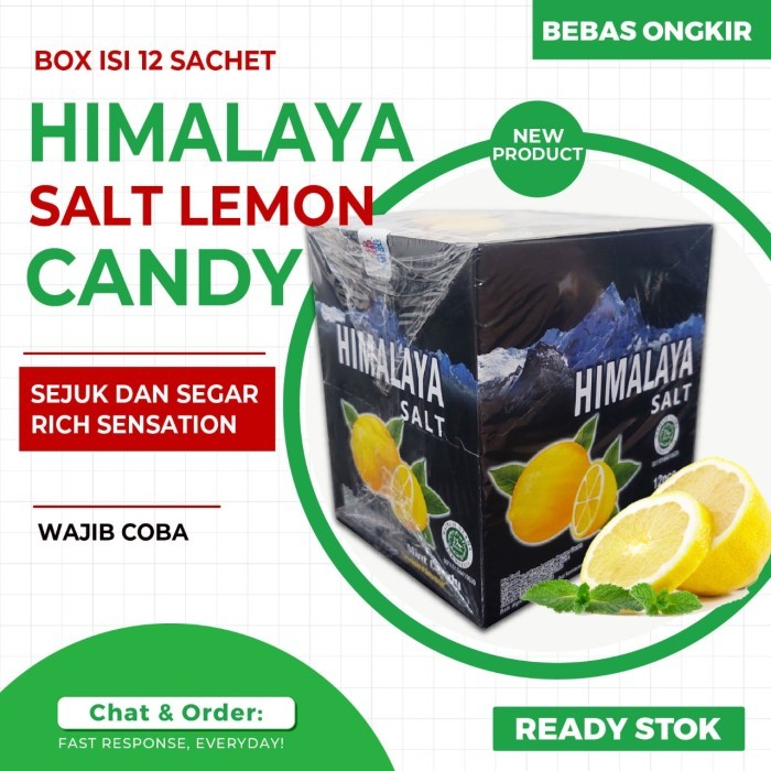 

Himalaya Salt Candy /Permen Segar Mint Rasa Lemon Box -Anti Oksidan