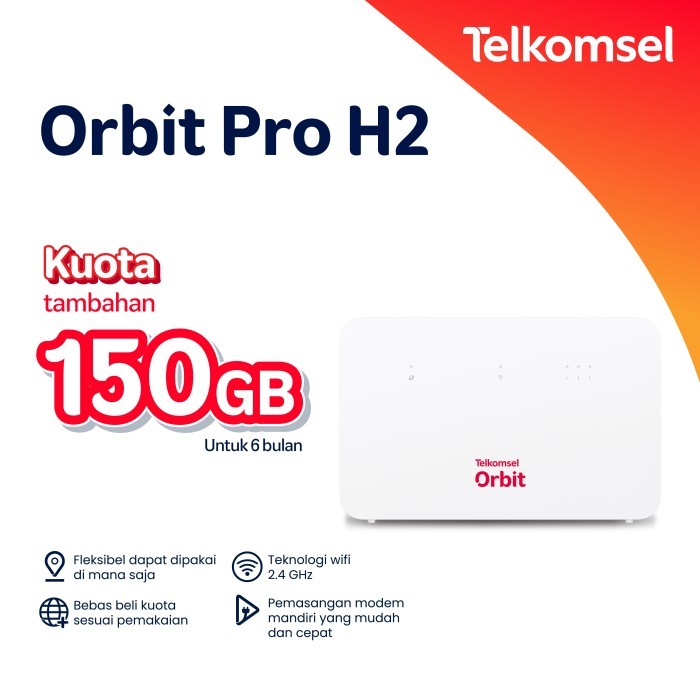 Telkomsel Orbit Pro H2 Modem Wifi 4G Speed Nus Data