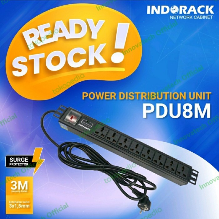 Indorack Pdu8M Pdu 8 Outlet Multi Soket Surge