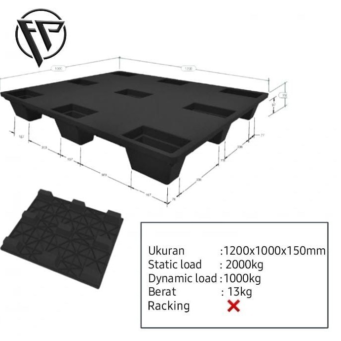 

MURAH PALLET PLASTIK BARU NESTABLE PALLET 1210 L