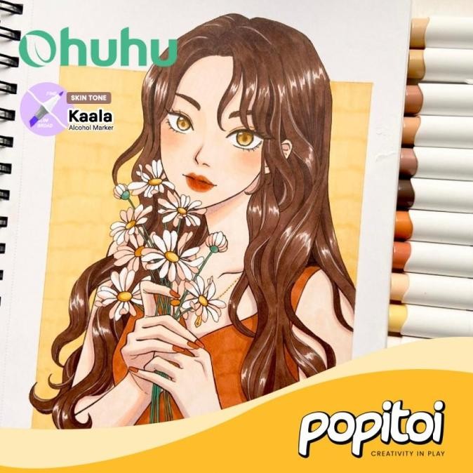 

JUAL OHUHU Kaala Skin Tone 24 Colors Dual Tip (Slim Broad & Fine) Alcohol A