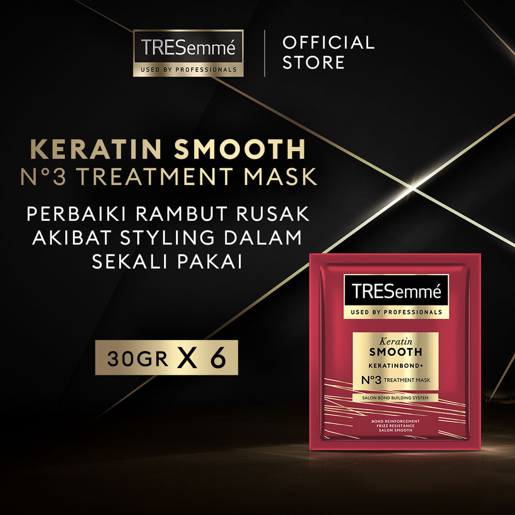 TRESemme Keratin Smooth Bond Building Treatment Hair Mask Perawatan Rambut Rusak - 30gr x 6