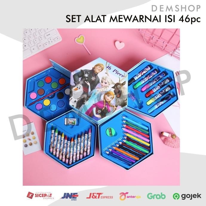 

BRG BARU Alat mewarnai 46 pcs set, Pensil warna set hexagon, Colouring pencil