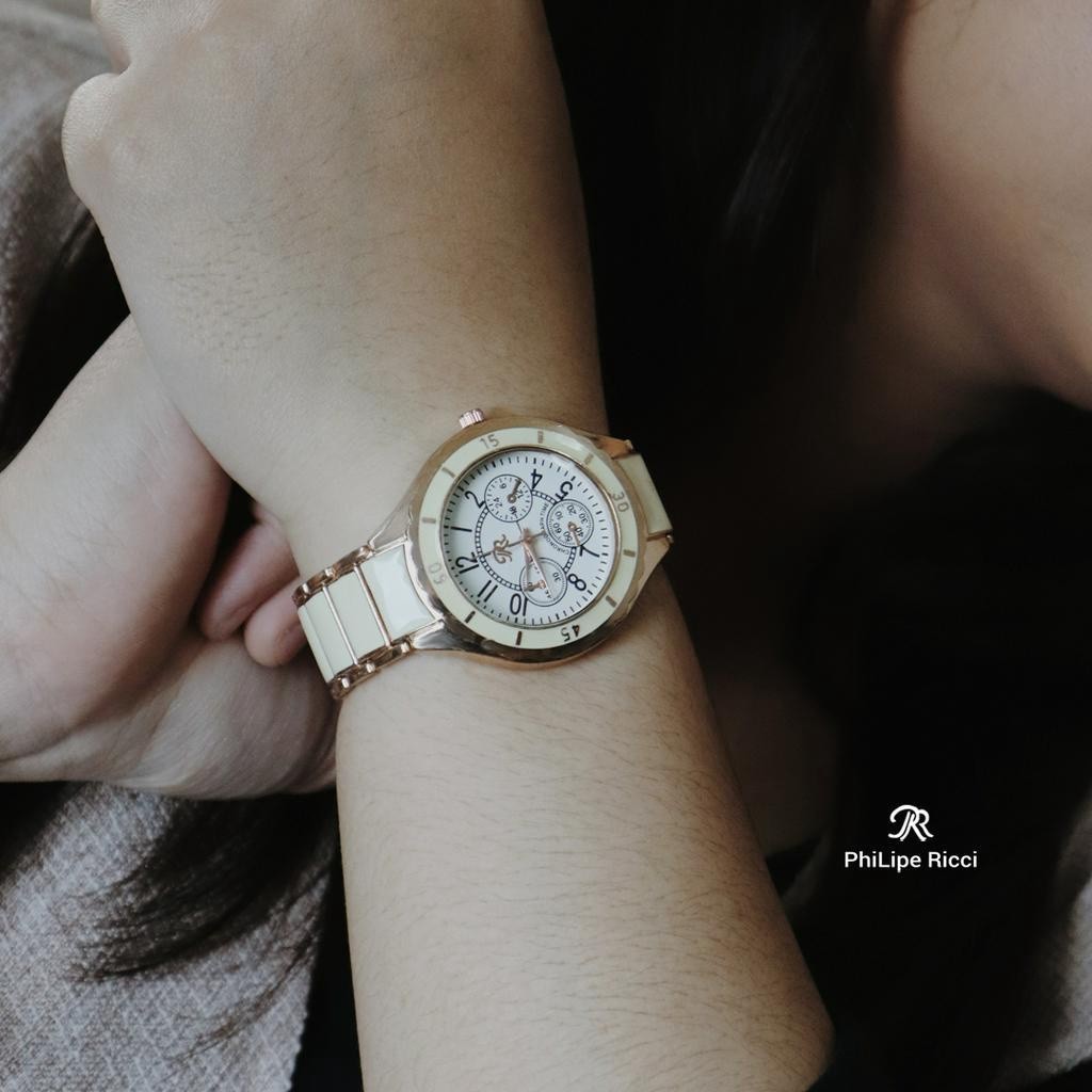 TERBARU PhiLipe Ricci Jam Tangan Wanita Besi Analog Terbaru Original Kecil Rantai R35 Free Box