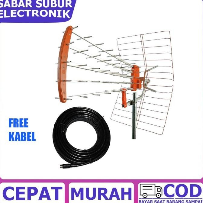 ANTENA LUAR UHF VHF PF 5000 GOCENG MANDRA + KABEL ANTENA 18 METER BEST QUALITY