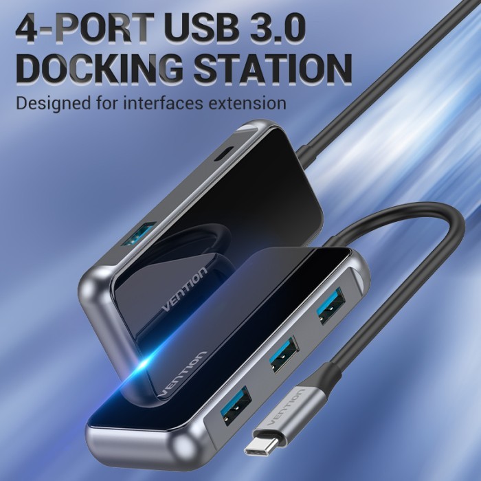 Vention 4In1 Usb Type C Hub To Usb 3.0 With Pd