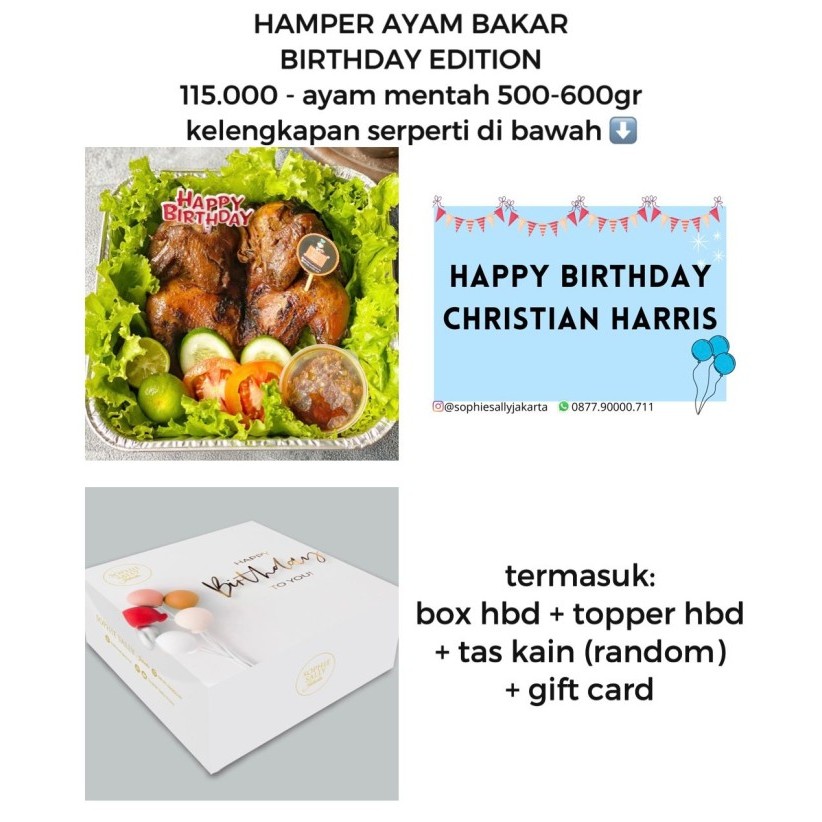 

HAMPERS AYAM EKORAN BIRTHDAY EDITION - GORENG / BAKAR - READY DADAKAN