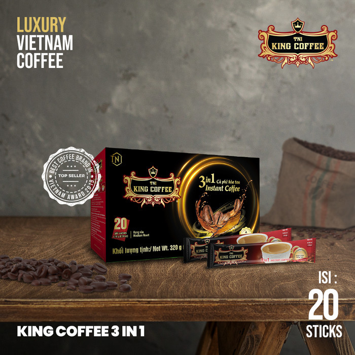 

HOT SALE! Kopi Vietnam Instan TNI King Coffee 3in1 Isi 20 sachet Trung Nguyen