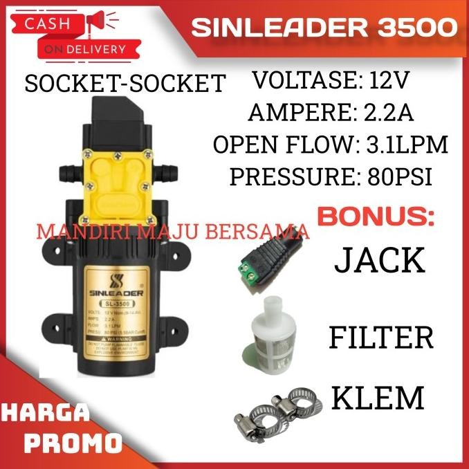 DINAMO POMPA DC 12V SINLEADER 80 PSI / POMPA SPRAYER / POMPA AIR DC ASLI