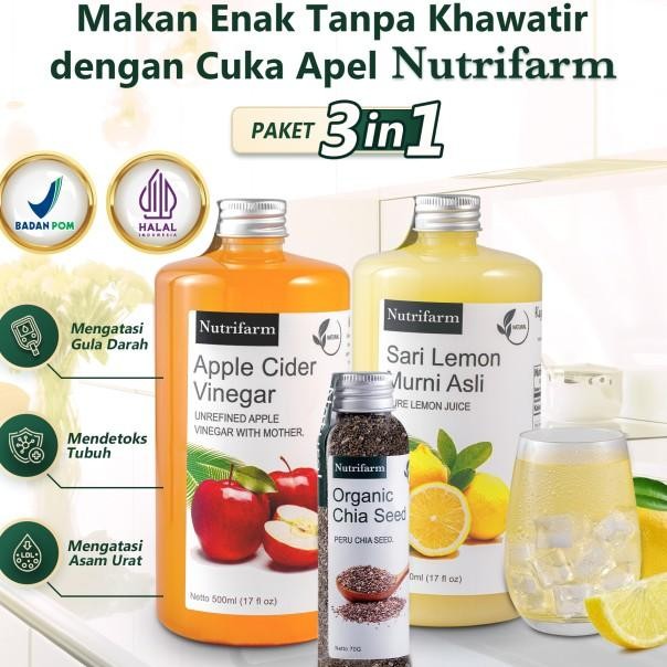

Nutrifarm Paet 3In1 Cua Apel Ari Lemon Chia Eed