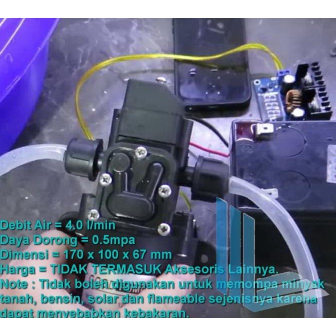 POMPA AIR DC 12V 12 VOLT TEKANAN TINGGI AKUARIUM STEAM STIM CUCI PREMIUM