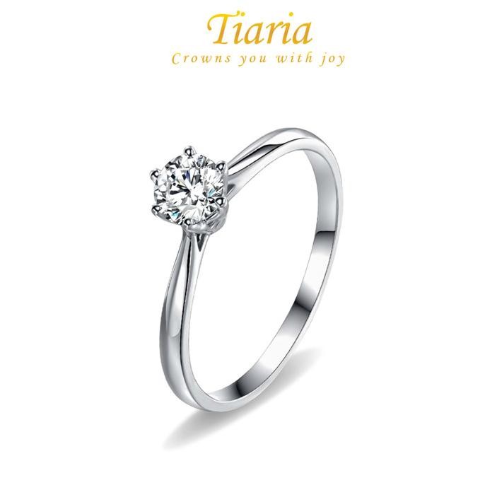 Terbaru Ready Cincin Berlian Moisanit /zircon 2-3gram 9K White Gold/Platinum Plated Silver Titanium 