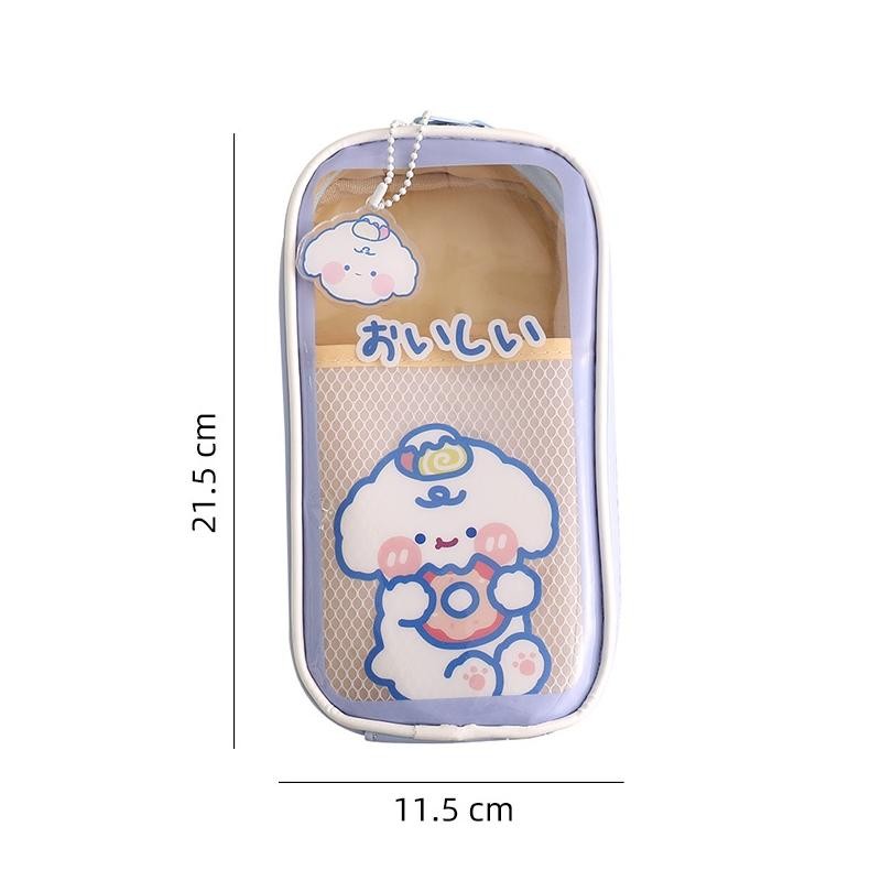 

TERLARIS Tempat Pensil Transparan Anti Air Motif Kartun Kawaii Dengan Resleting nt-77