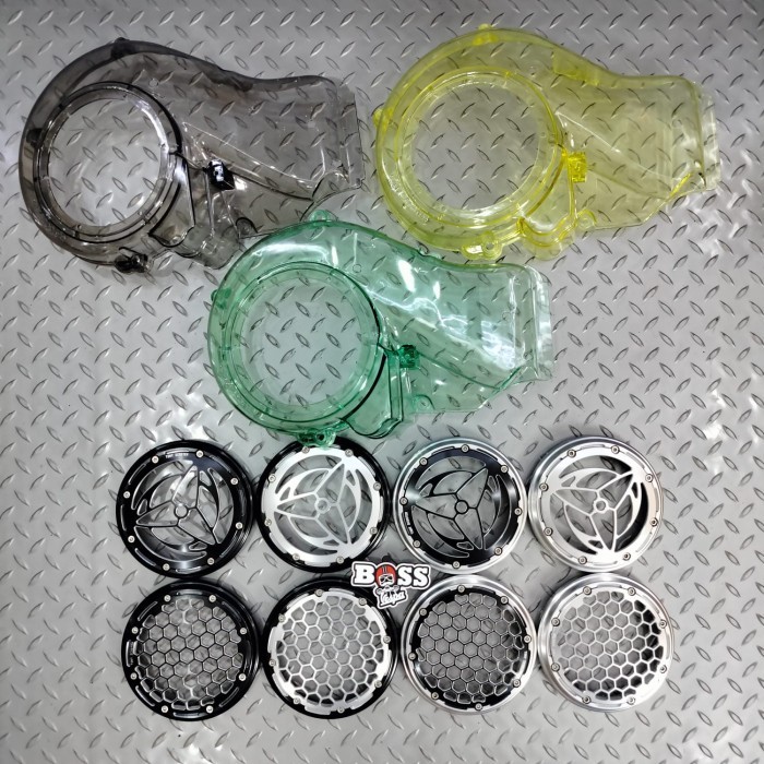 Cover Fan Transparan + Grill Fan CNC Tony Scooter Sprint Prima LX GTS