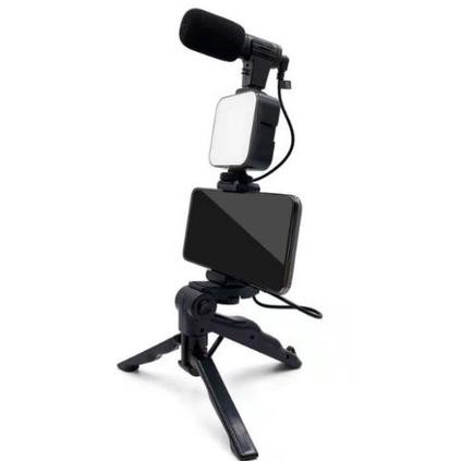 SPECIAL [PAKET] VIDEO MAKING KIT AY-49 WITH MIKROFON + LAMPU LED / VLOGGING KIT / TRIPOD VLOG VIDEO 