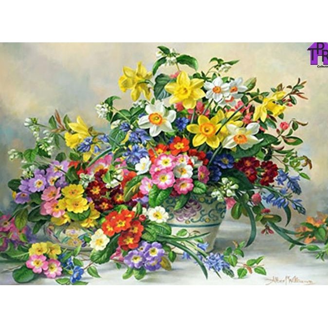 

DIY - Set Melukis / paint by number kit - FLOWER 40x50cm. part-4