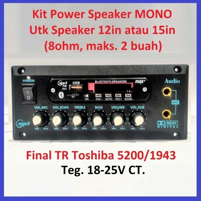 KIT POWER Speaker Aktif ECHO Bluetooth MONO 300 Watt