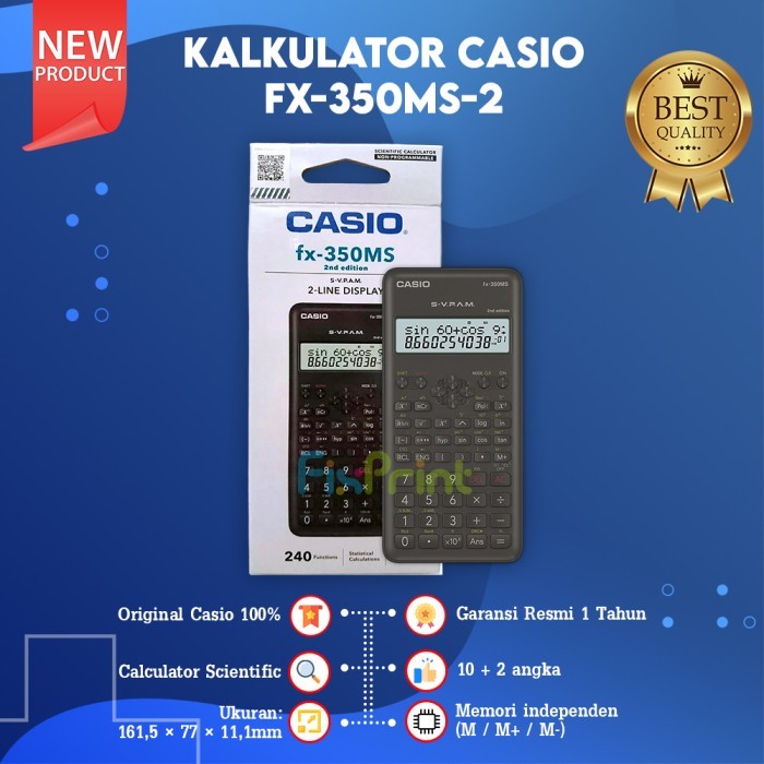 

Calculator Scientific FX-350MS 2 Casio Kalkulator Ilmiah New Original