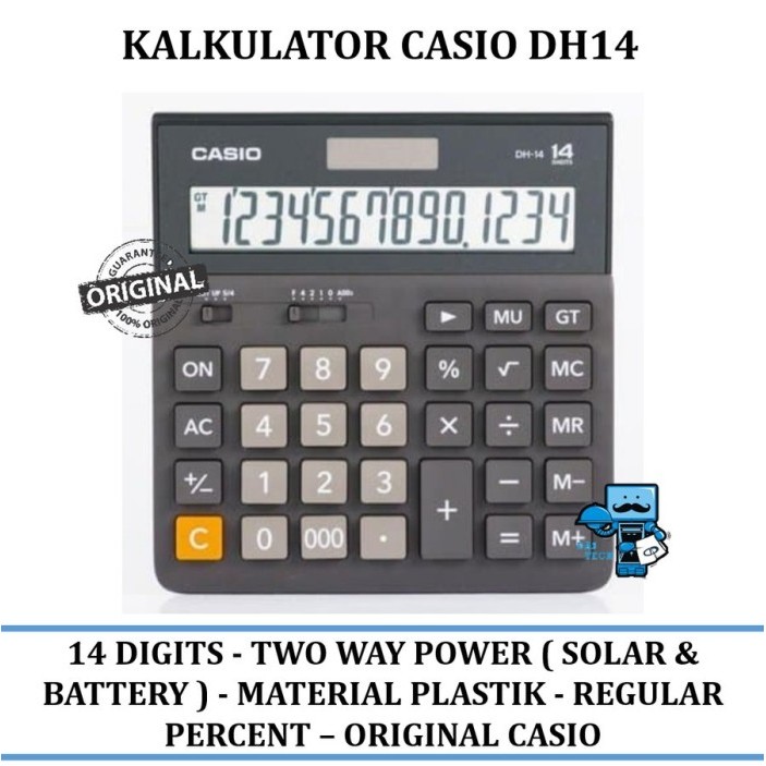 

Kalkulator Casio DH 14 Desktop Kalkulator Meja Kantor Office DH14