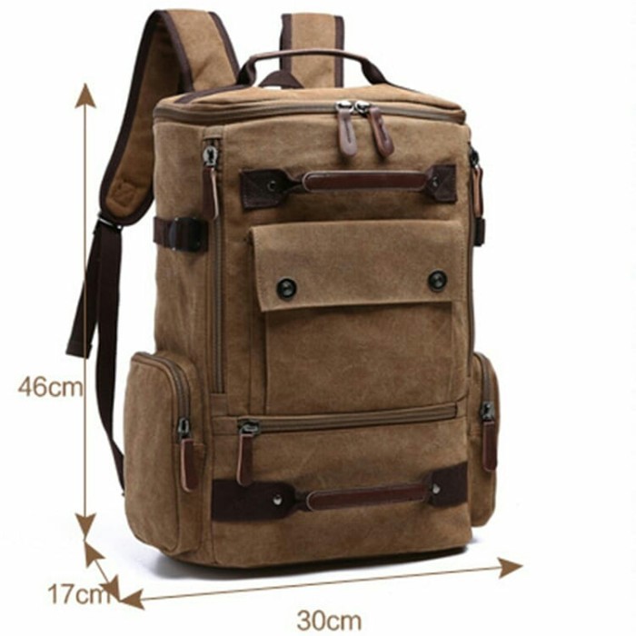 LEGUM'S Tas ransel pria bahan kanvas / backpack bahan kanvas original