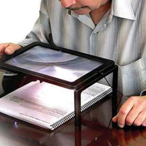 

LabTestKit ​Read Magnifier Full Page Optical Magnifying Foldable LED Lens Desk Magnifying Glass Brand New