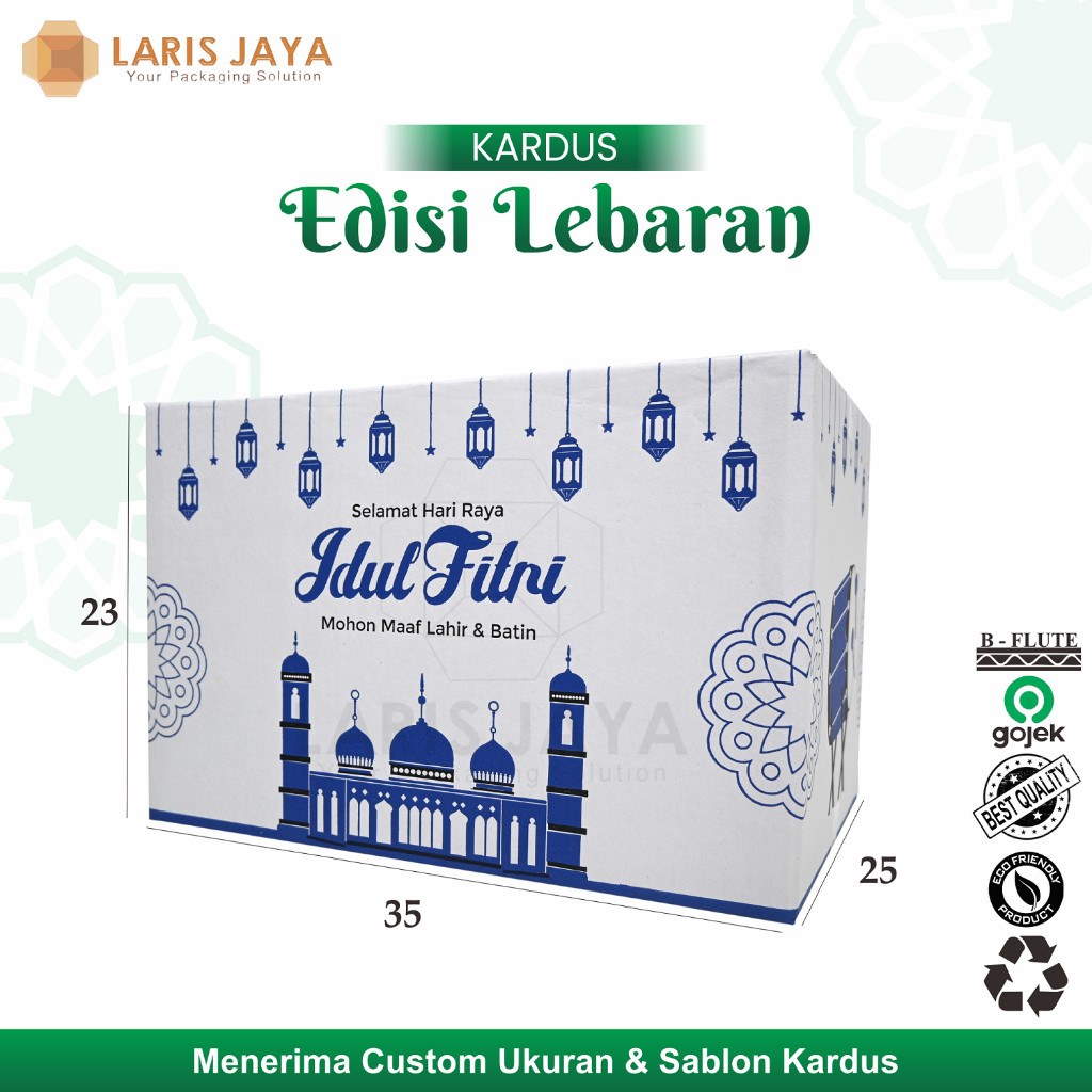 

Kardus Putih / Box Parcel Lebaran / Dus Idul Fitri 35 X 25 X 23 Cm / Bedug