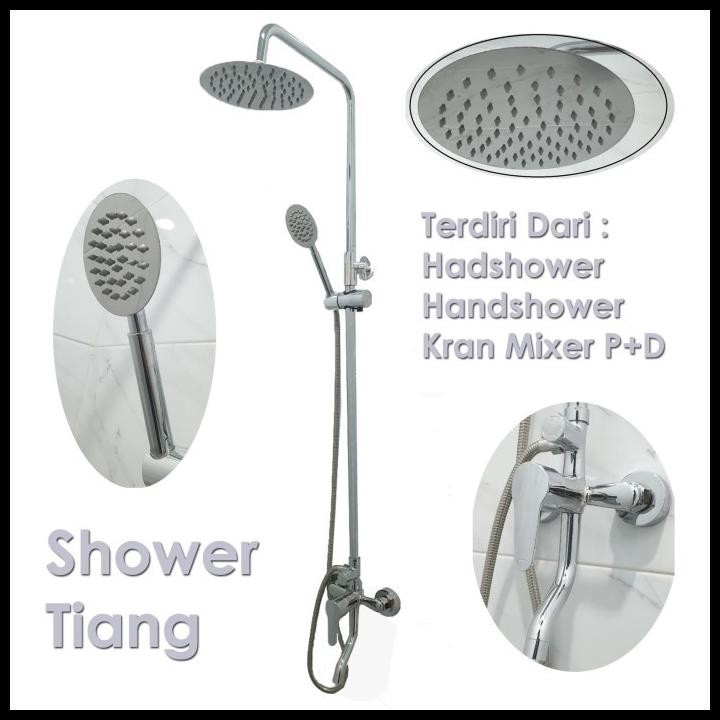 (KIM) Set Shower + Tiang kuningan + Wall Shower Shower Tembok