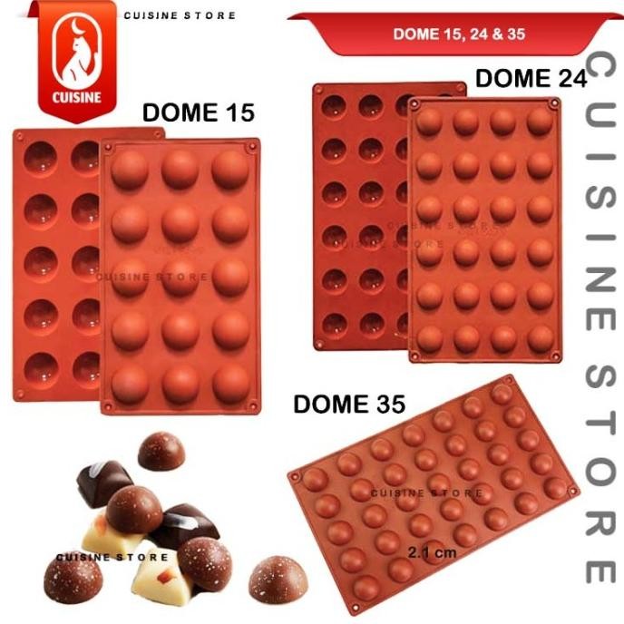 Cetakan Coklat Bulat Kecil Dome Jelly Chocobomb Kue nastar 1/2 Lingkar