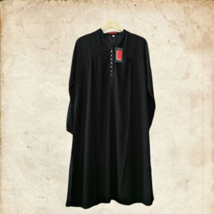 Murah viniacollection Tunik katun rayon polos jumbo hitam Non COD