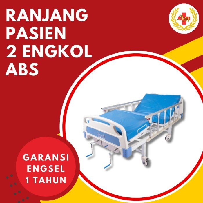 Ranjang Pasien 2 Engkol / Bed Pasien 2 Crank / Ranjang Rumah Sakit ABS
