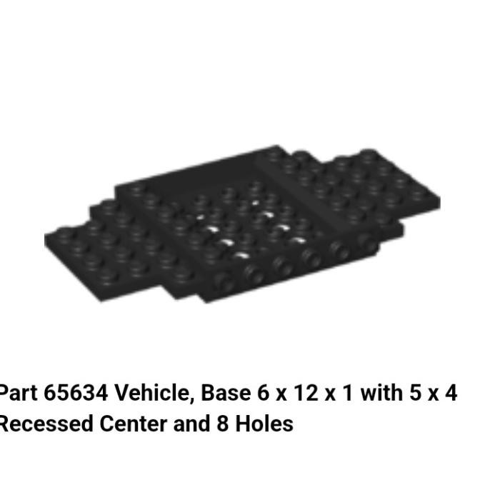 Promo Lego part 65634 vehicle base 6 x 12 x 1 / 6x12x1 w 5x4 recessed center COD