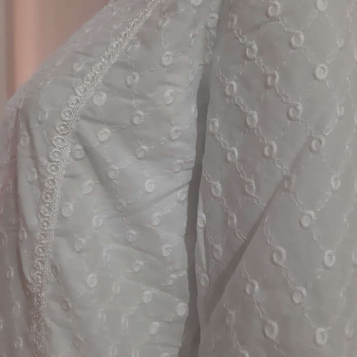 Murah Gamis Putih Katun Jepang Motif Kotak / Baju Gamis Putih / Gamis Putih Non COD