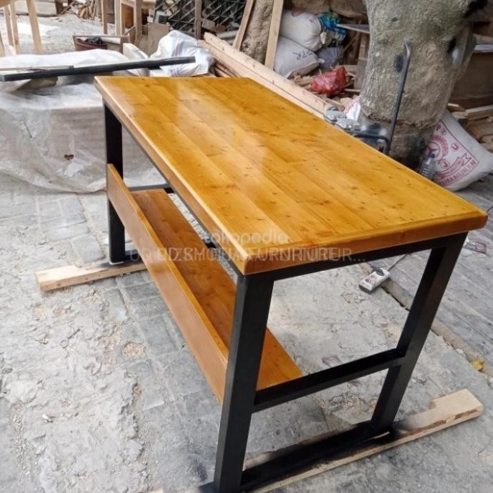 Meja Komputer/ Meja Kerja Kayu Jati Belanda Buantakalea
