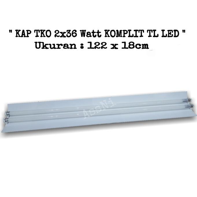 Grab/Gosend KAP LAMPU TLD TKO 2X36W KOMPLIT TL LED