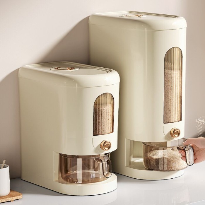 Tempat Beras Slim Tempat Beras Aesthetic Wadah Penyimpanan Beras 5 Kg & 10 Kg