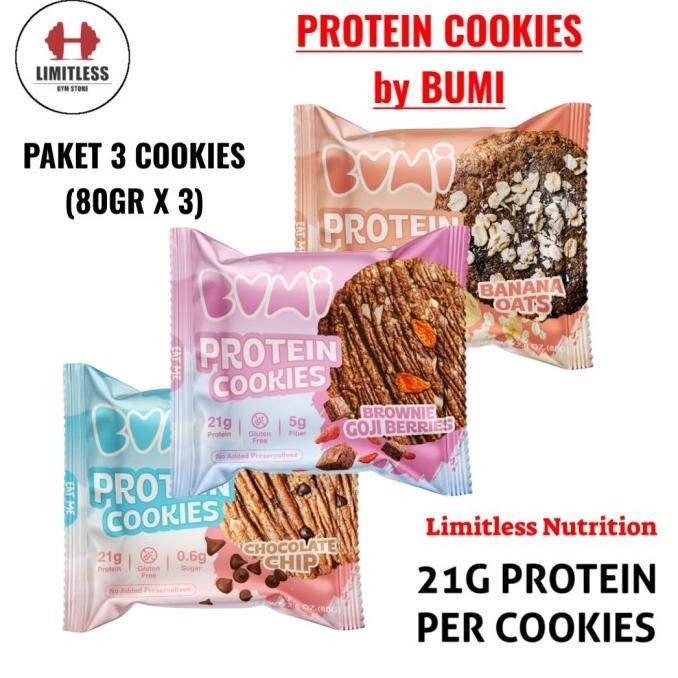 

Terlaris High Protein Bumi Cookies X 3 Pcs - Healthy Diet Snack Bar Oat Ready Stok