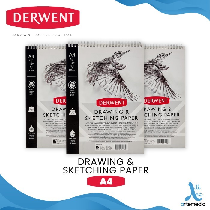 

SALE Buku Sketsa Derwent A4 Sketch Pad Wirebound Drawing Sketching Paper