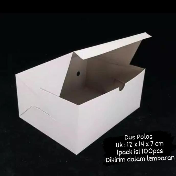 Sale (100Pcs) Dus Polos 12 X 14 / Box Kotak Kue Snack Roti Kardus 12X14