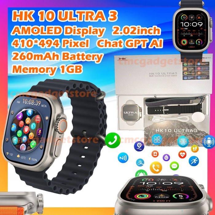 Hk9 Ultra 2 Smartwatch Amoled 2.12Inch Hk 9 Watch Pria Chat Gpt Ai