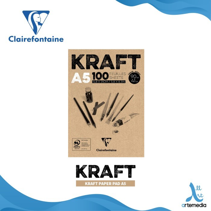

BRG BARU Kertas Gambar Clairefontaine A5 Kraft Brown Paper Pad