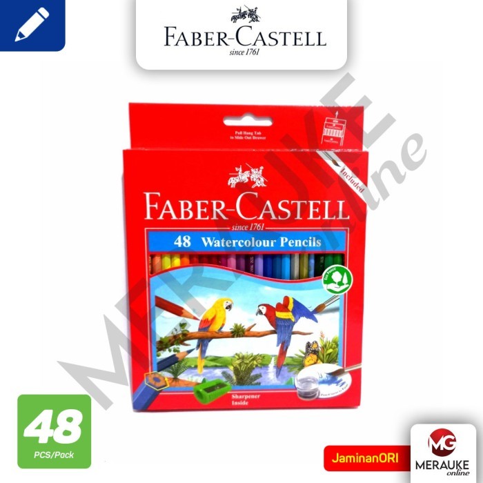 

TERMURAH Faber Castell Pensil Gambar Cat Air Parrot 48 Warna Panjang