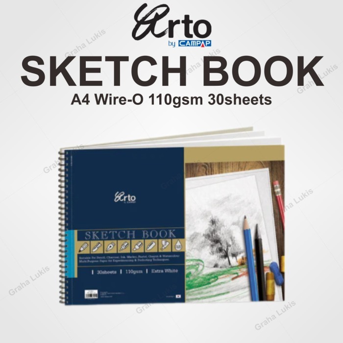 

JUAL Arto Sketch Book A4 Wire-O (110 gsm, 30 sheets)