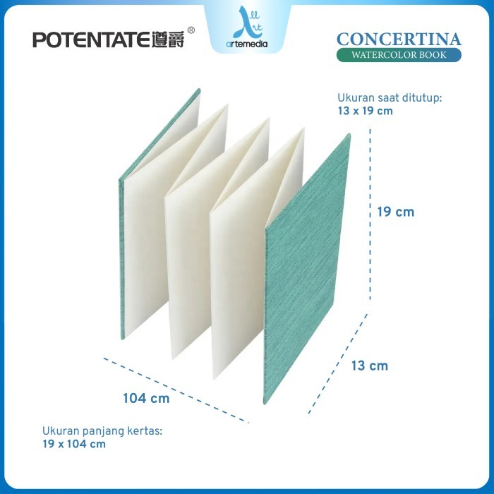 

HOT PROMO Kertas Cat Air Potentate Concertina Cotton Watercolor Fold Accordion