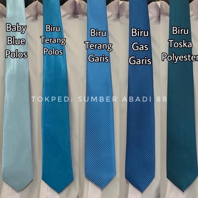 Sale Dasi Panjang Pria Biru Muda Tua Dongker Navy Elektrik Blue Dusty