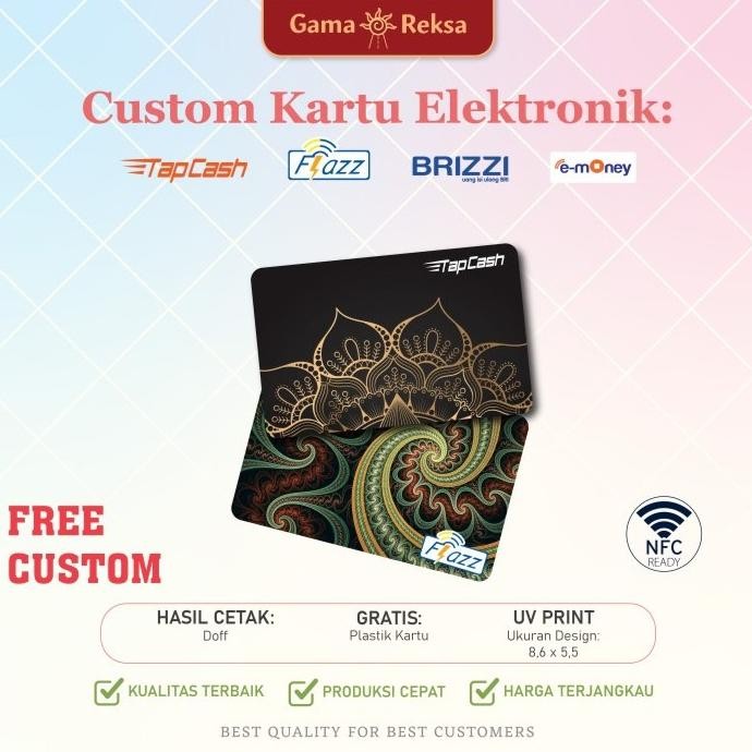 Sale ( SEHARI JADI )Costum Kartu E-Toll Emoney/Flazz/Brizzi/Tapcash Cetak UV Printing Tema BATIK